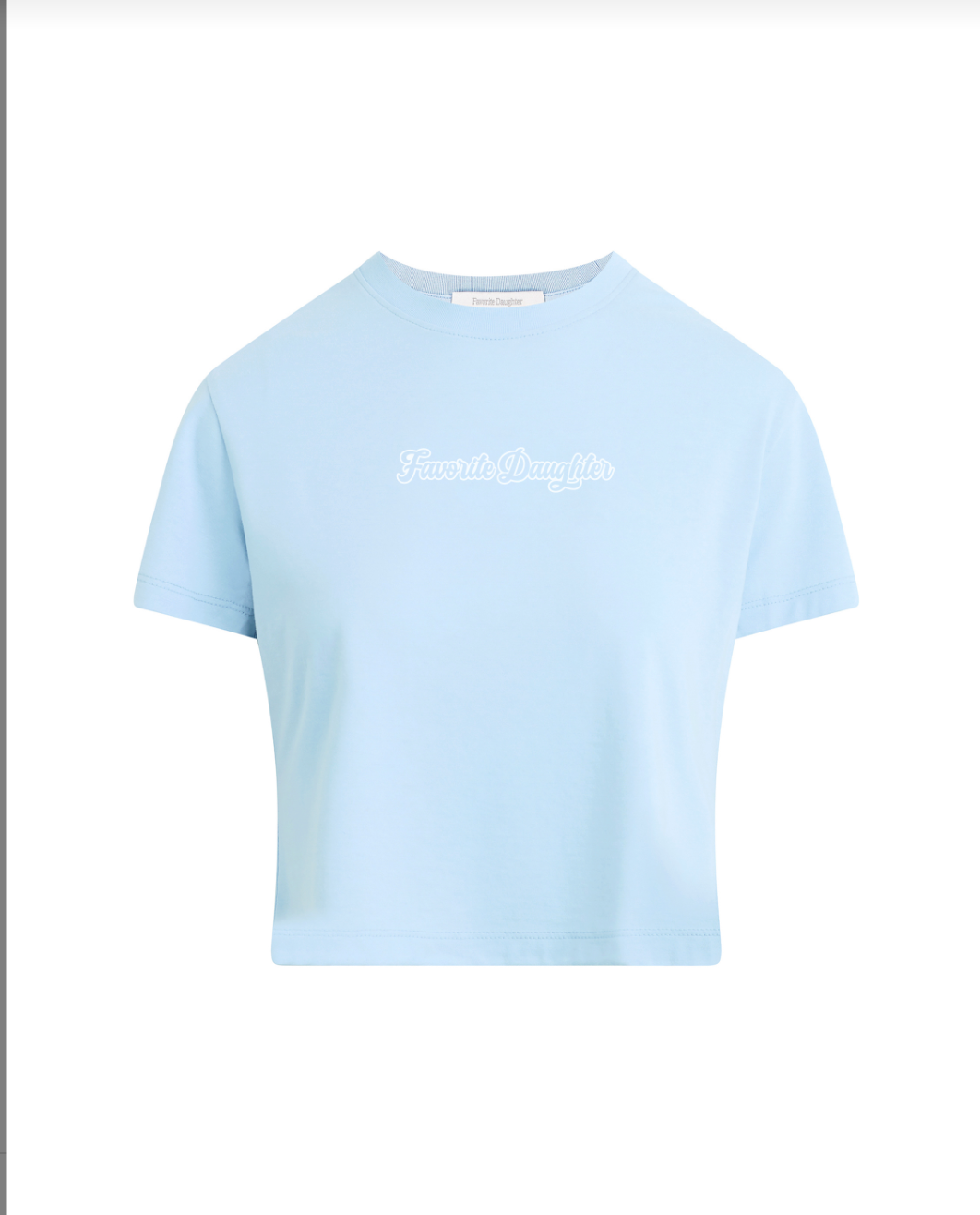The Cropped Varsity Tee-Sea Blue