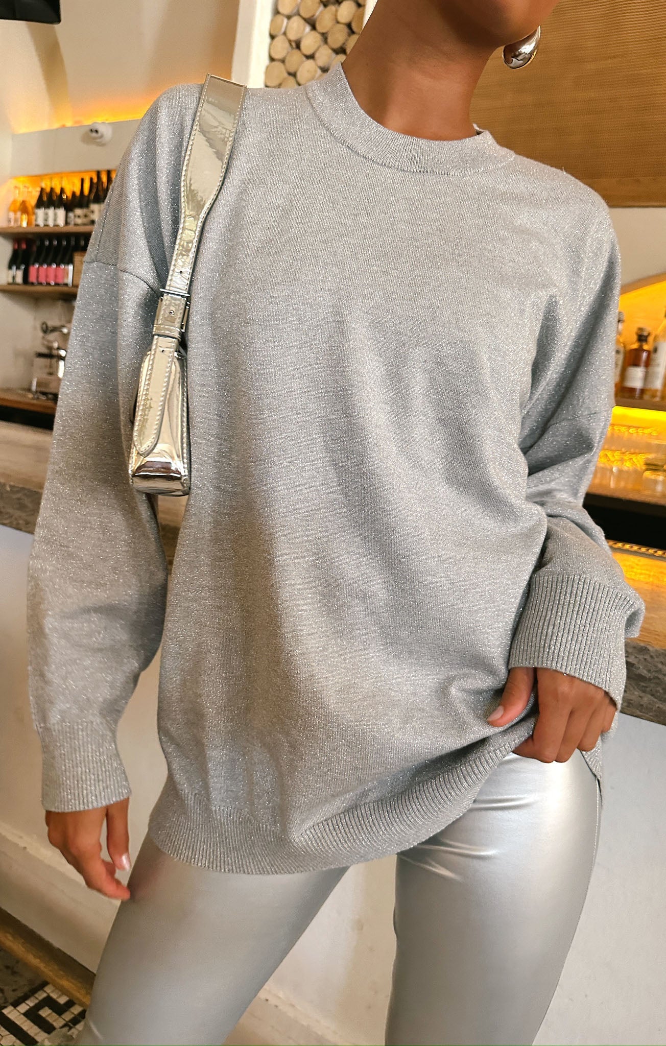 Classic Crewneck Silver Sweater