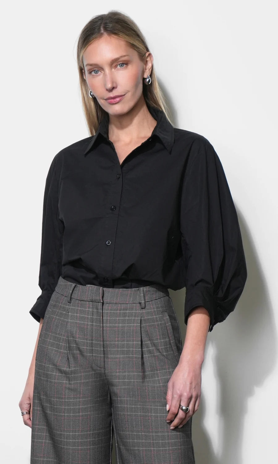 Thea Oversized Lantern Sleeve Button Down