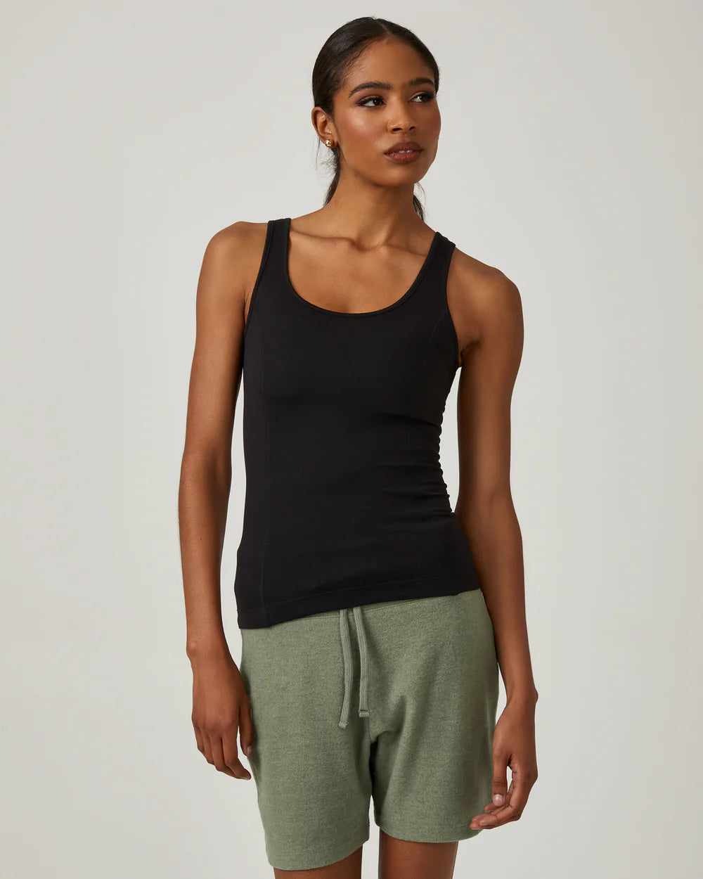 Core Ribbed Tank - Black