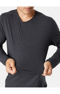 7 Diamonds Core LS Henley - CHARCOAL