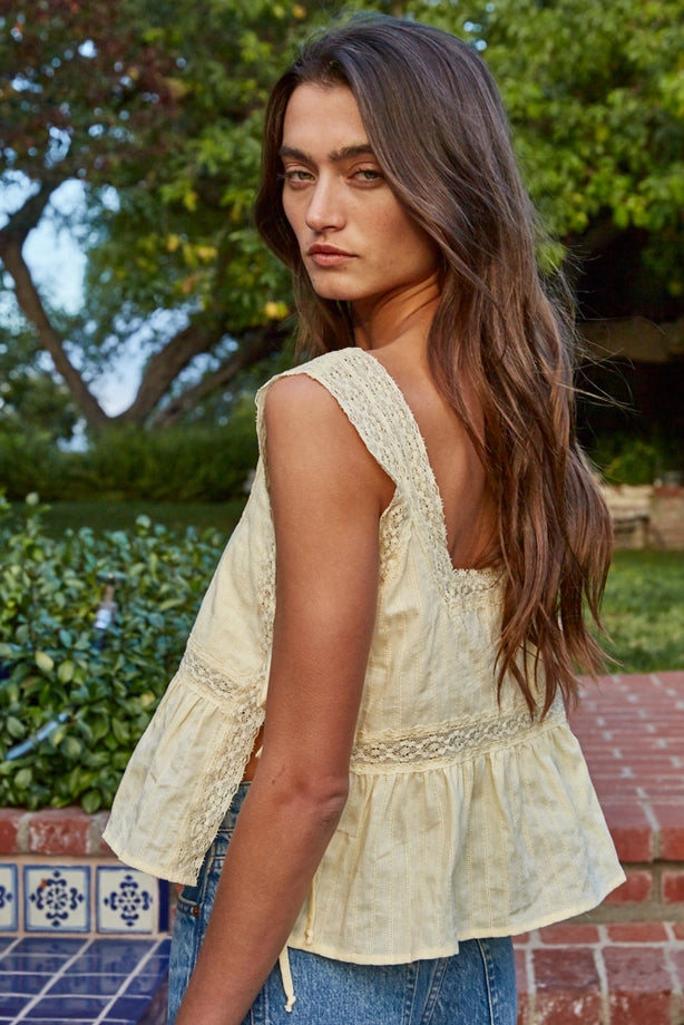 Buttery Yellow Lace Top