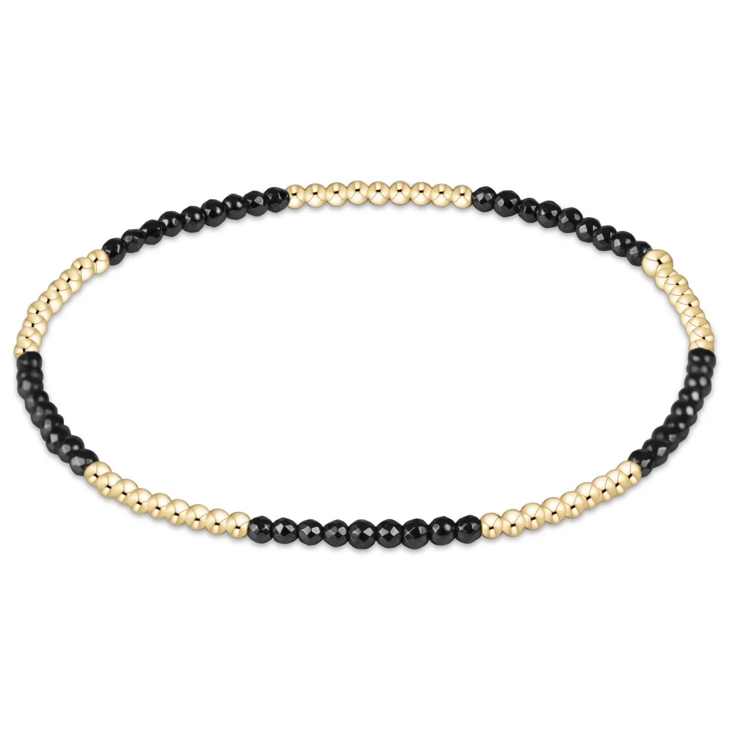 Blissful Pattern 2mm Bead Bracelet-Faceted Hematite-EN