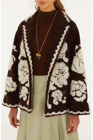 Flowers Brown Coat