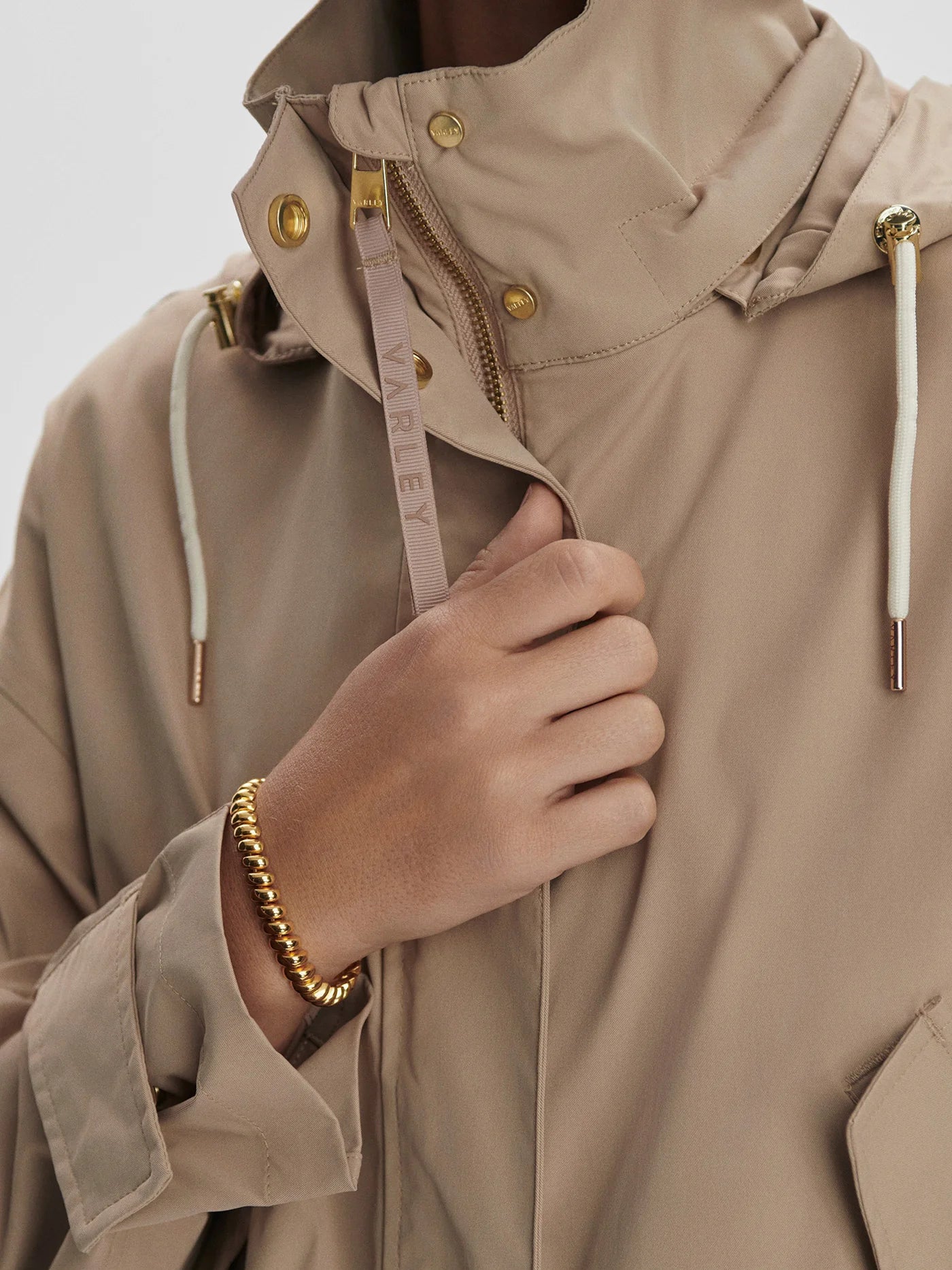 Varley Rema Short Rain Jacket-Light Taupe