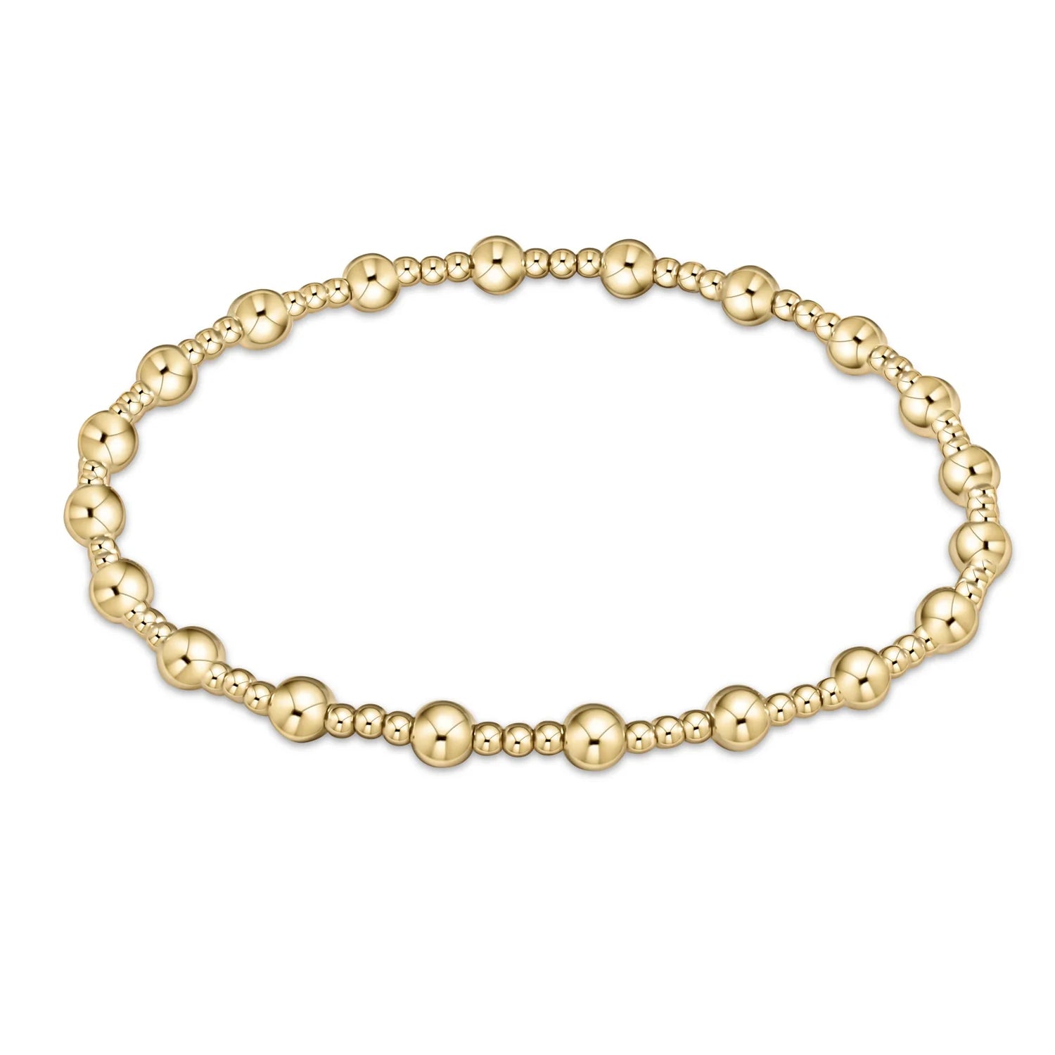 egirl-Classic Sincerity Pattern 4mm Bead Bracelet-Gold