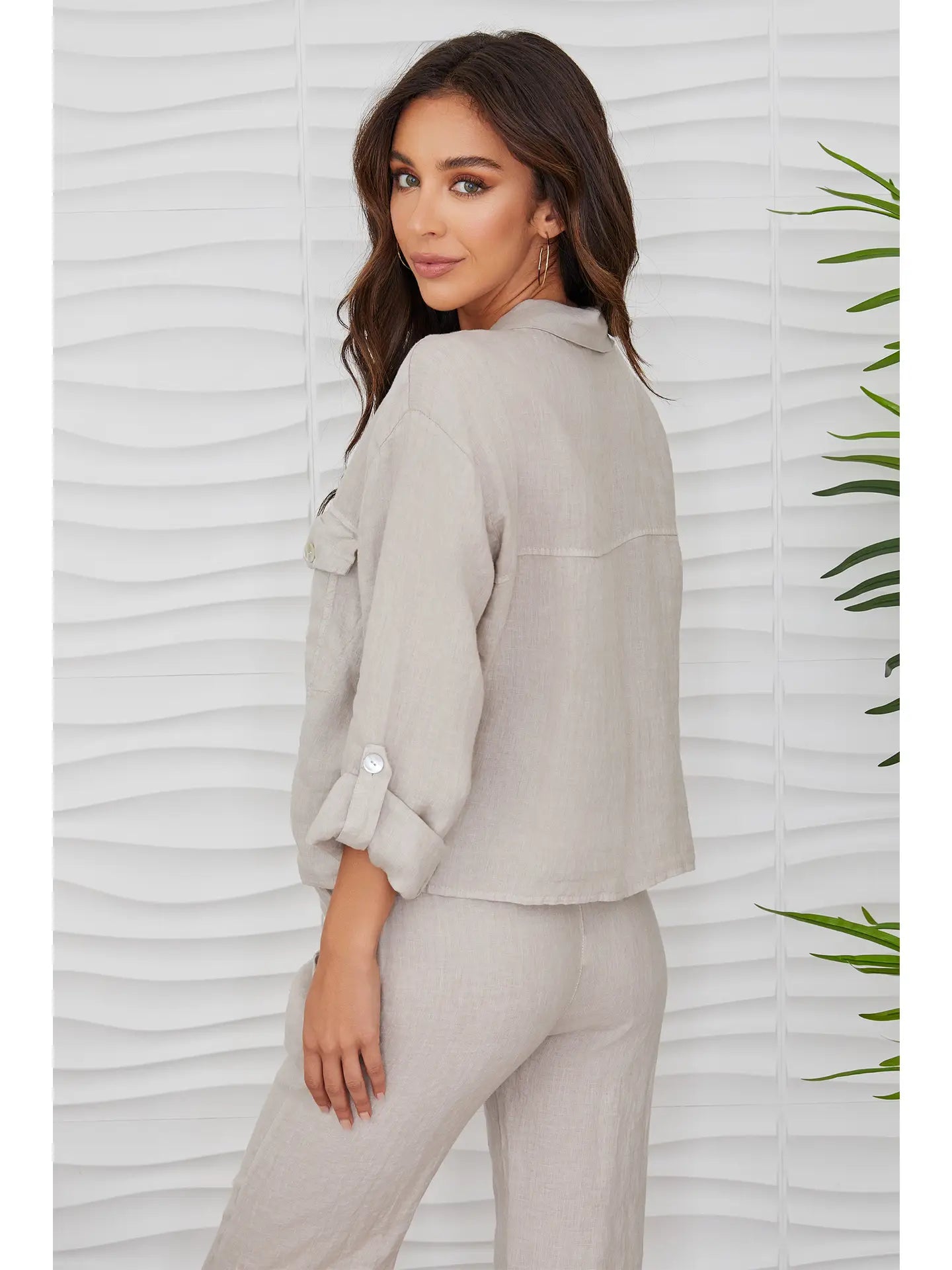 Linen Cropped Shacket