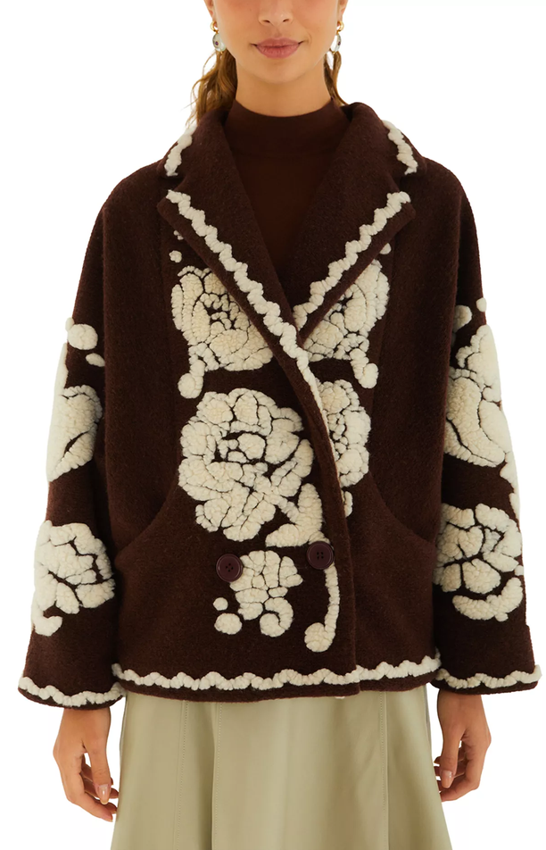 Flowers Brown Coat