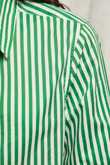Gisele Button Up-Green Stripe