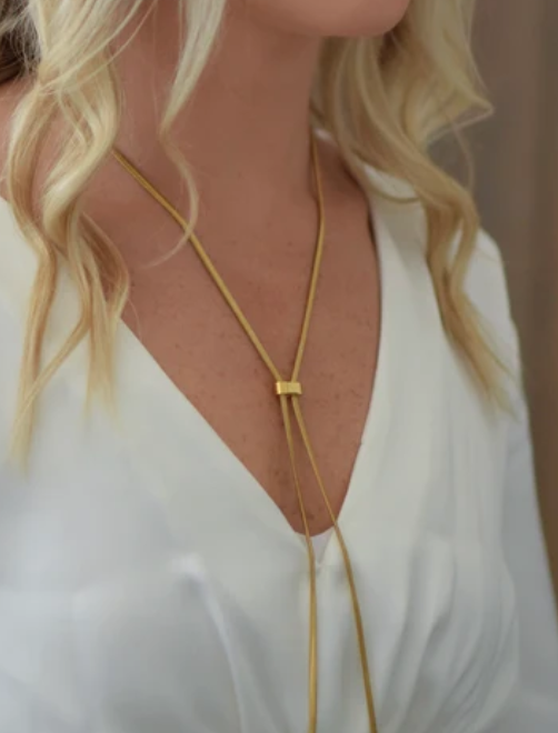 Celine Gold Lariate Necklace