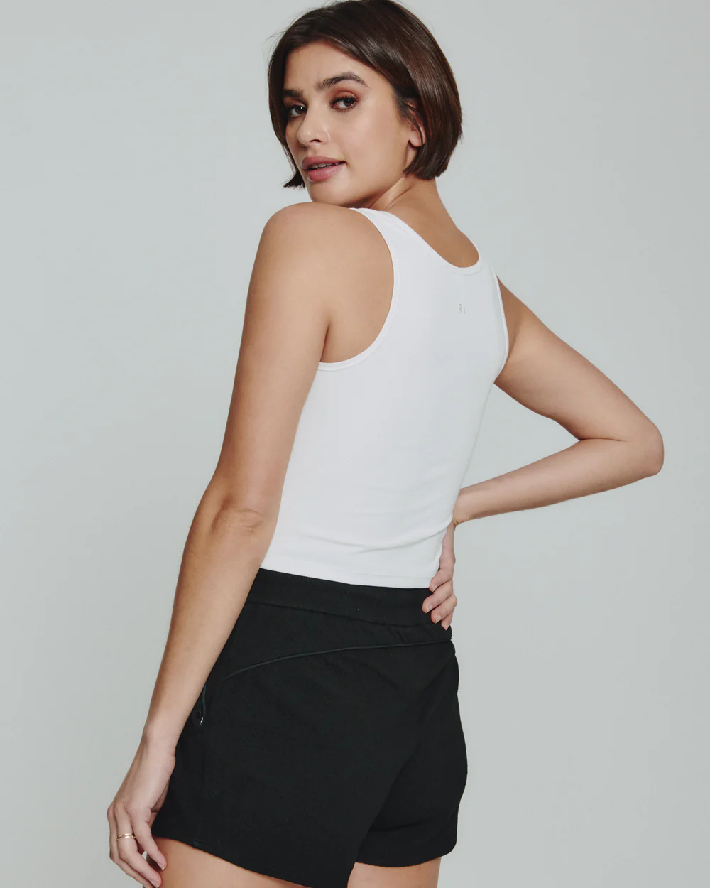 Core Ribbed Crop Tank - Ivory