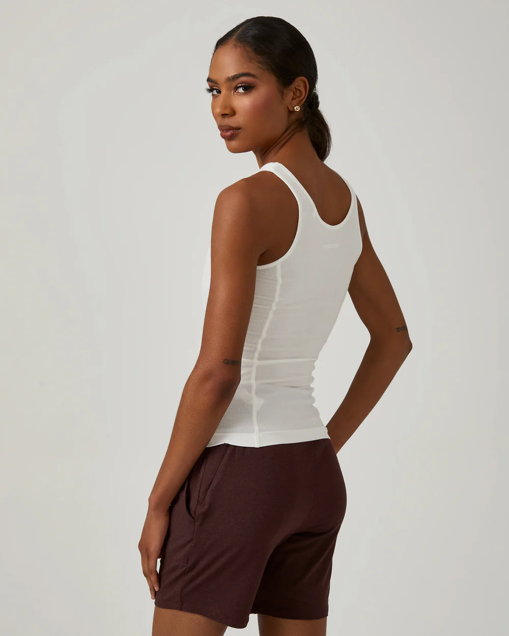 Core Ribbed Tank - White