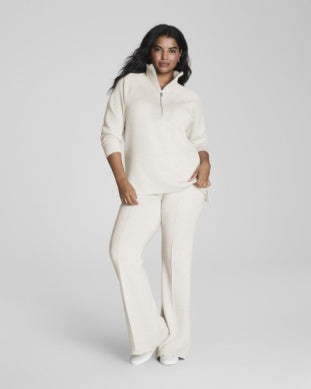 Brushed AE Half Zip Tunic-Heather Cream