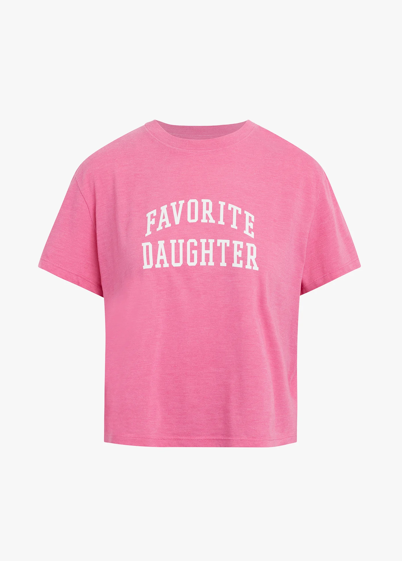 THE CROPPED COLLEGIATE TEE - Deep Rose