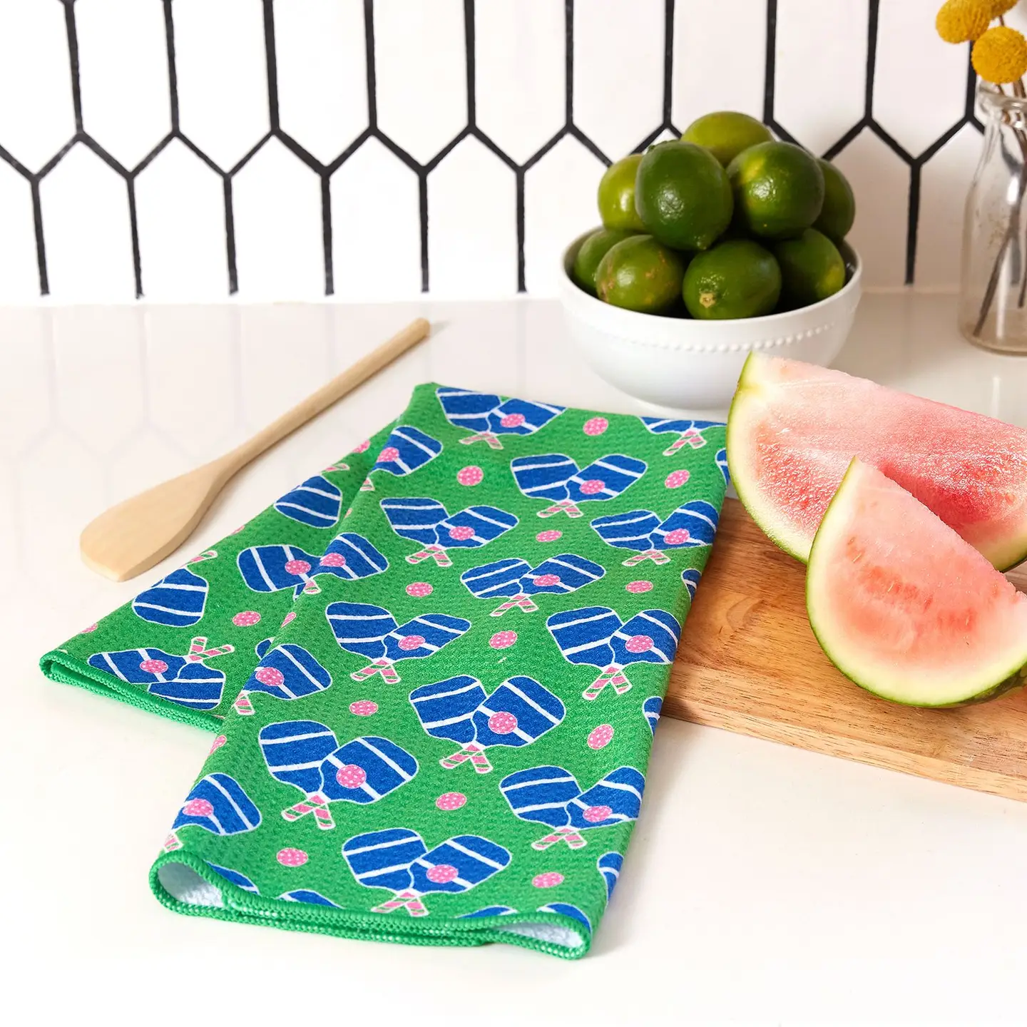Pickleball Fun Blu Kitchen Tea Towel