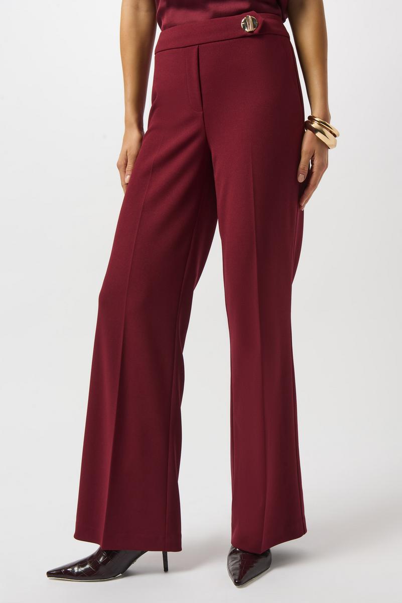 Scuba Crepe Wide-Leg Pant - Merlot