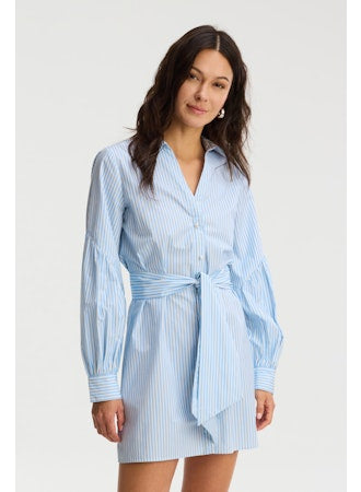 Paisley Dress-Blue Stripe