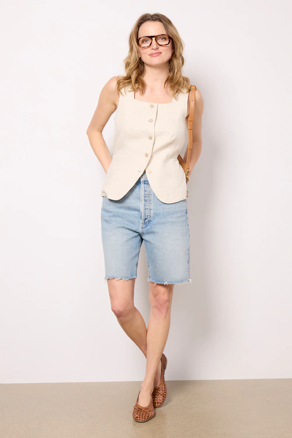 Outsmart Square Neck Vest - Flax