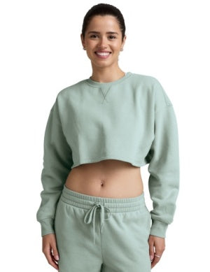 Luxefleece Cropped Sweatshirt- Pale Blue