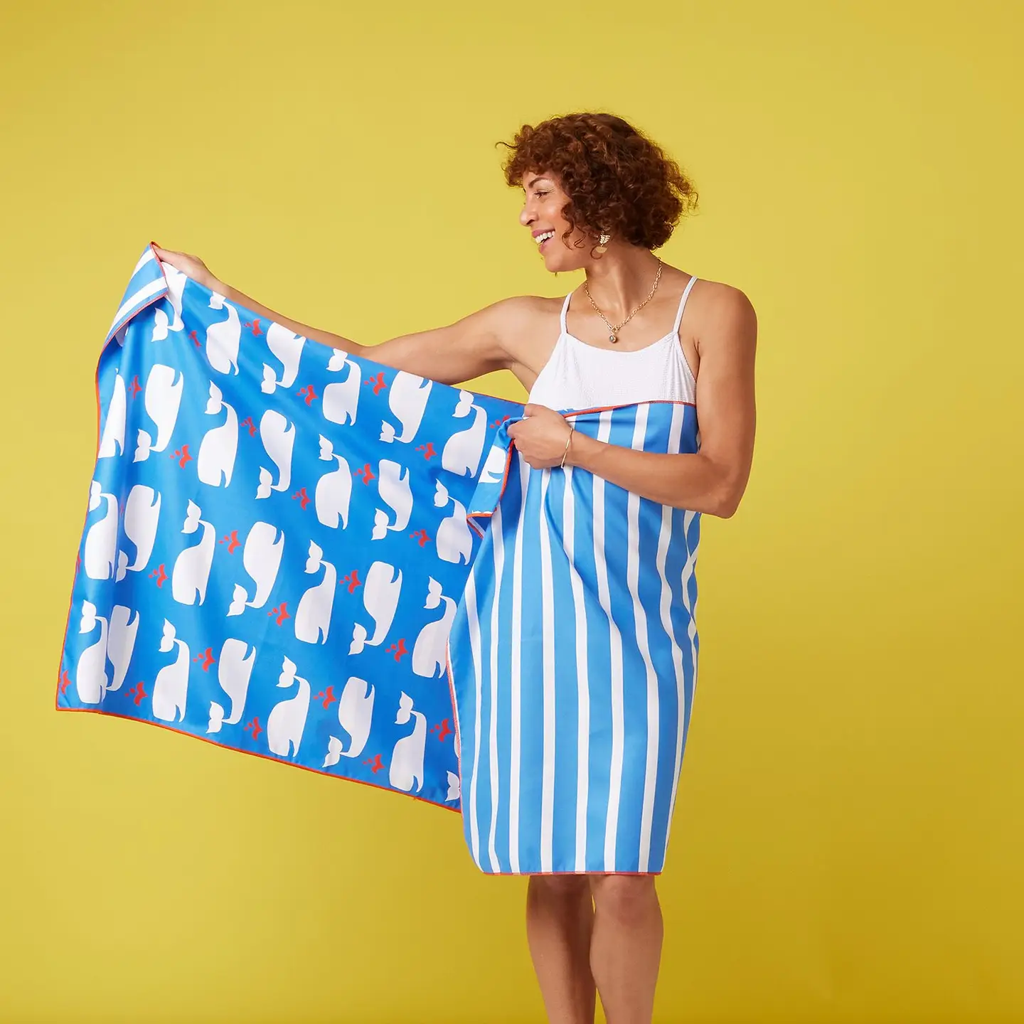 Whales Reversible Beach Towel