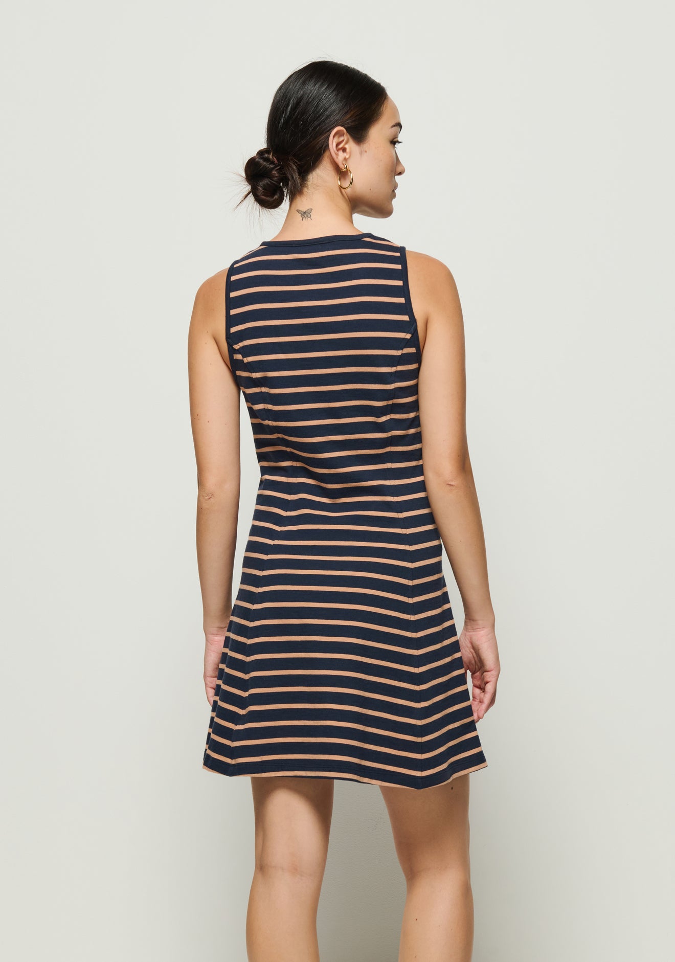 Jayna Dress - Latte Stripe