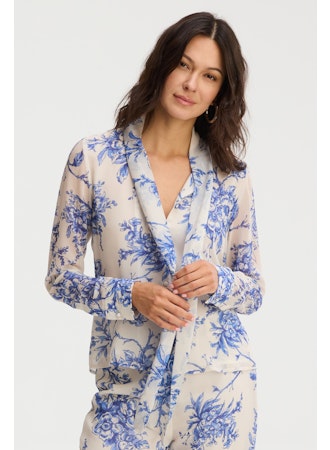 Maribeth Blouse-Blue Floral