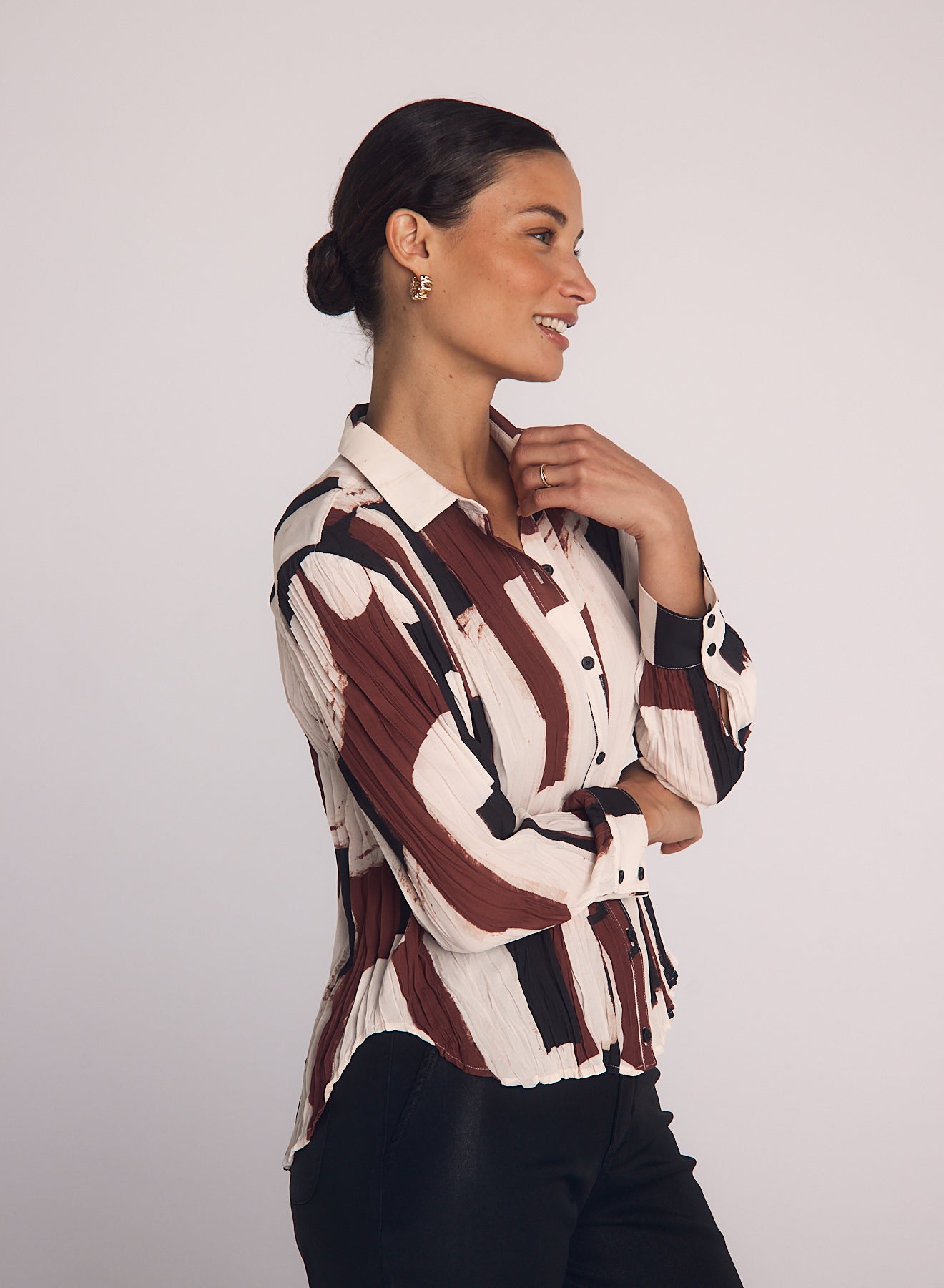 Pleated Button Down