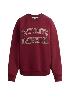 The Collegiate Embroidery Sweatshirt-Vino