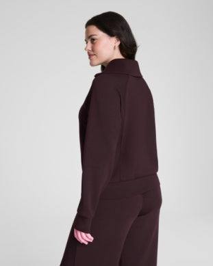 Spanx Half Zip-Truffle Brown