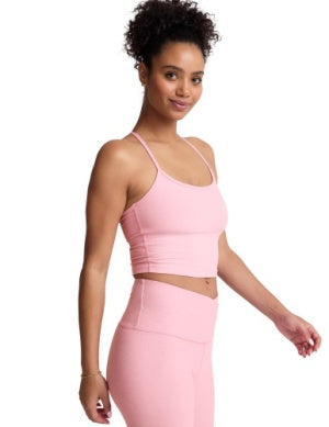 Slim Racerback Cropped Tank-Frosty Pink
