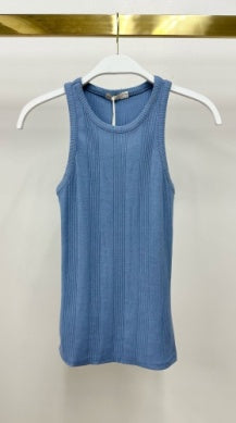 Ribbed Racerback Tank Top - Blue