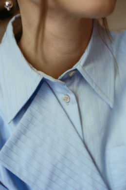 The Jenni Top- Light Blue Stripe