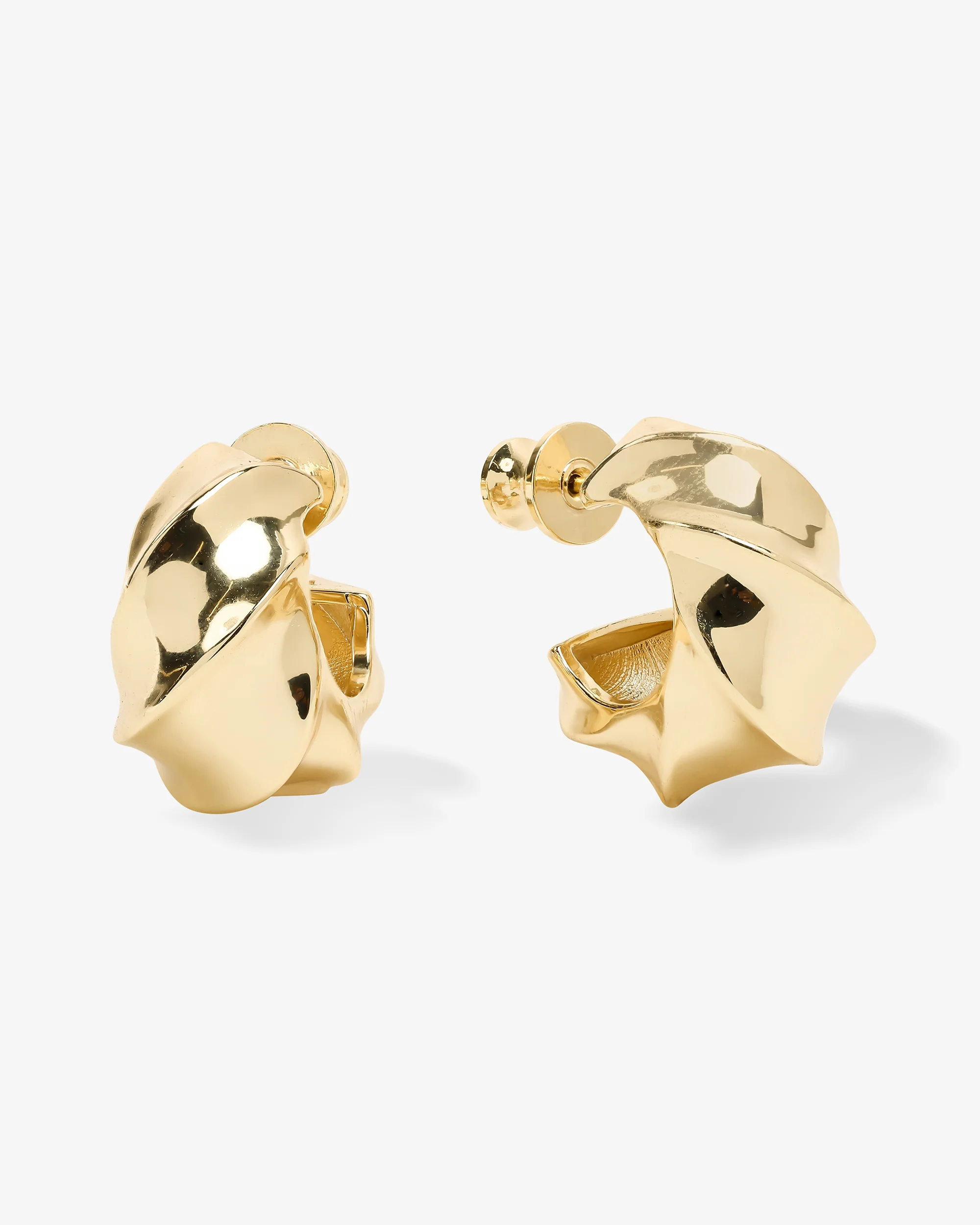 With a Twist Hoops 1' - Gold