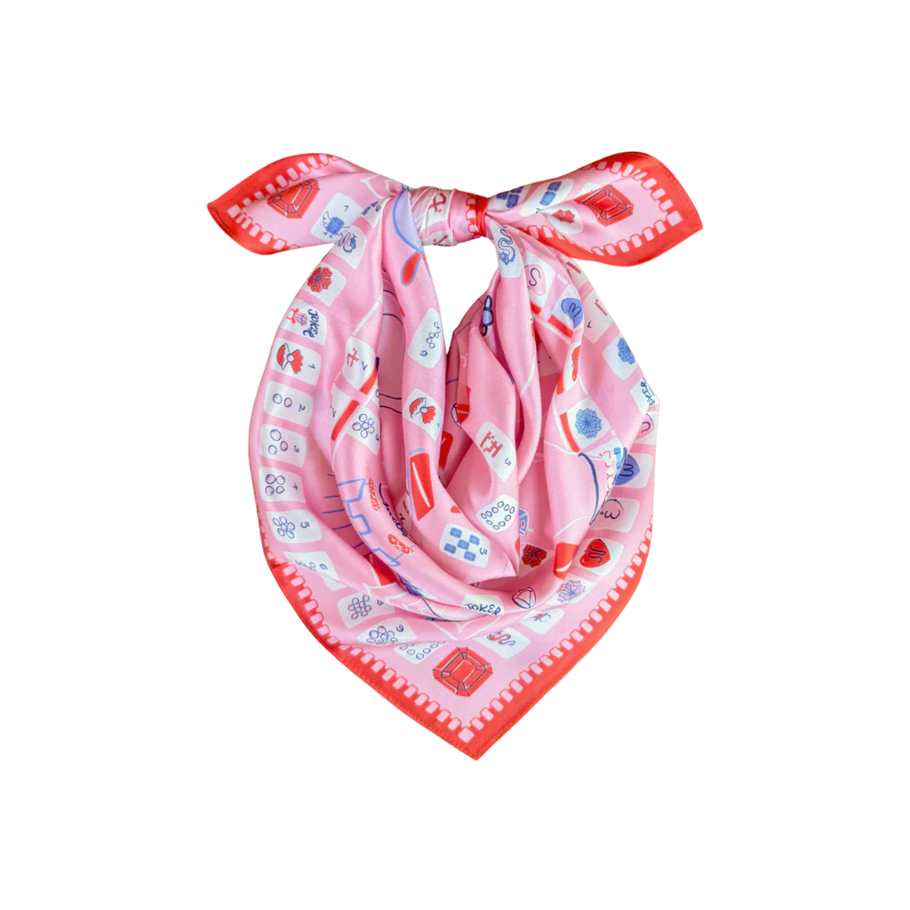 Mahjong Silk Scarf