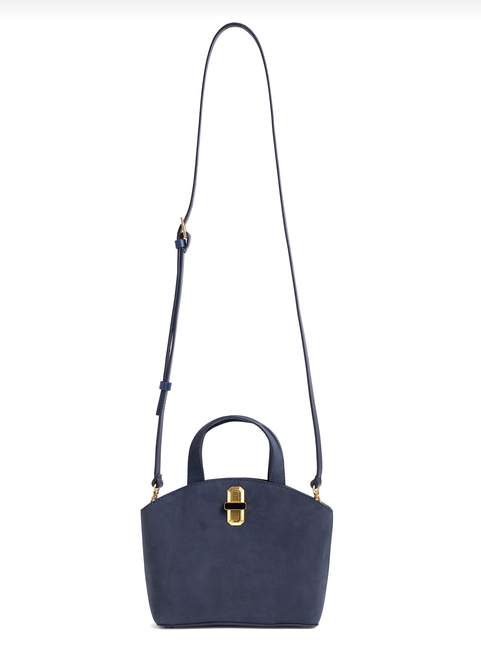 The Suede Heirloom Mini Tote-Midnight