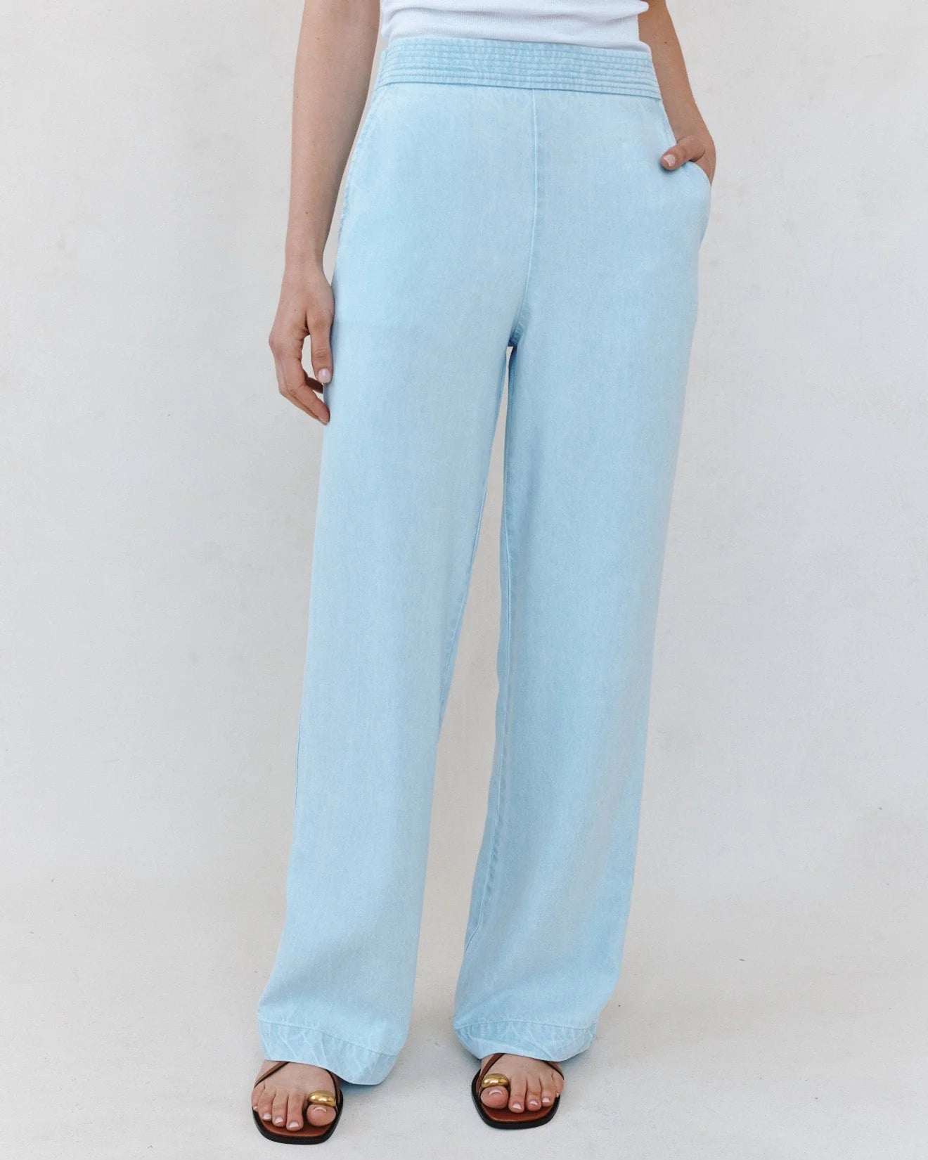 Bella Dahl Multi Stitch Catalina Pants-Coastal Wash