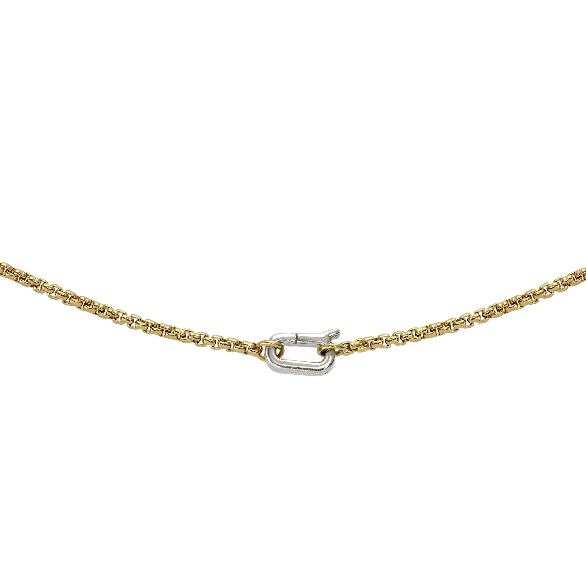 Silver Can Opener Mini Box Gold Slim Chain 16"