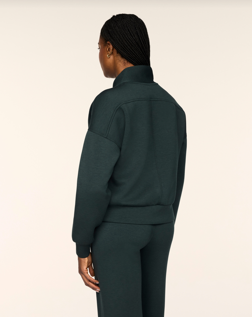 SPANX Shawl Collar 1/2 Zip-Night Forest