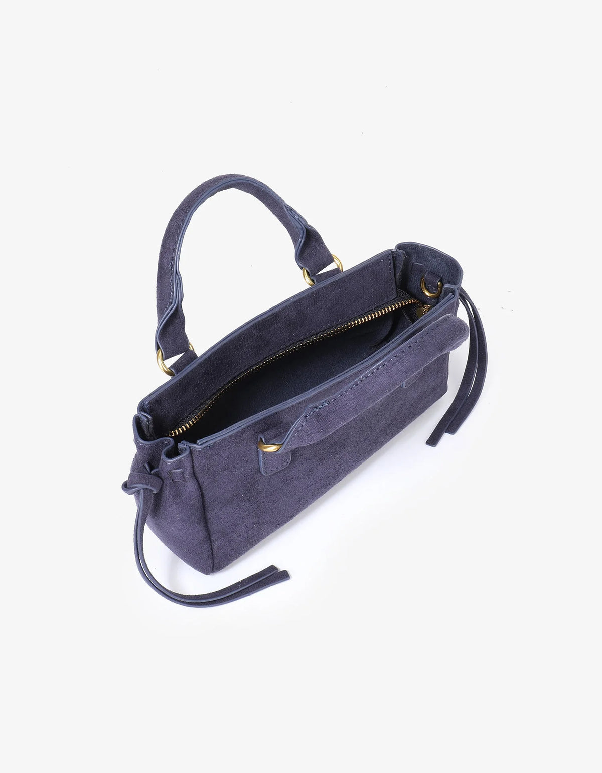 Pepper Mini Satchel Faux Suede Navy