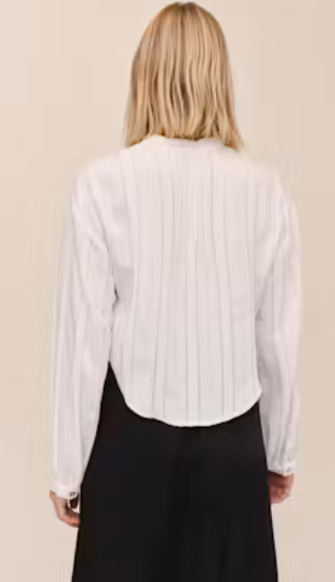 Long Sleeve Pintuck Shirt-Ivory