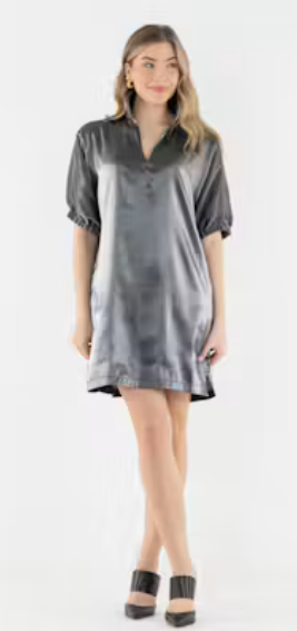 Poppy Dress- Black Metallic