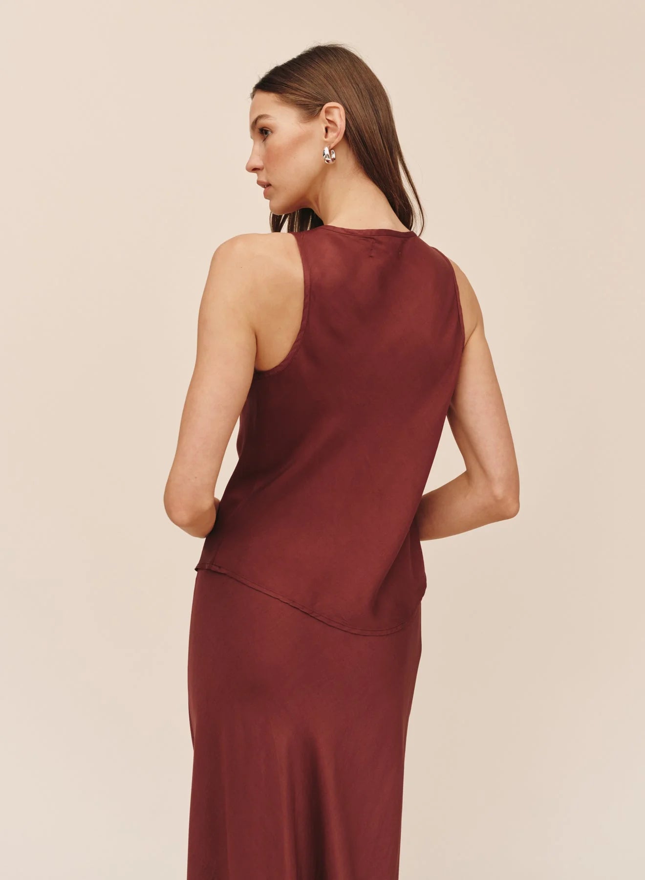 Crimson Scoop Neck Tank