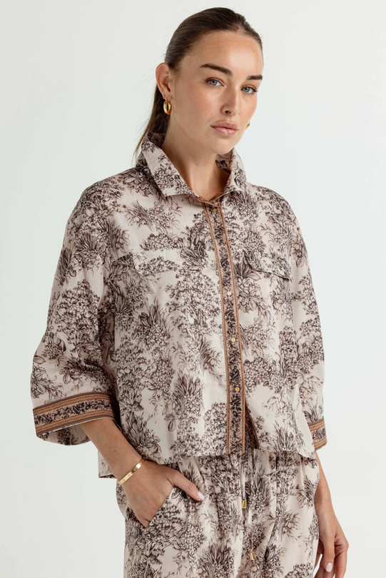 Simona Shirt-Parchment Garden