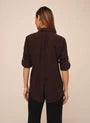 Split Back Button Down-Dark Chestnut