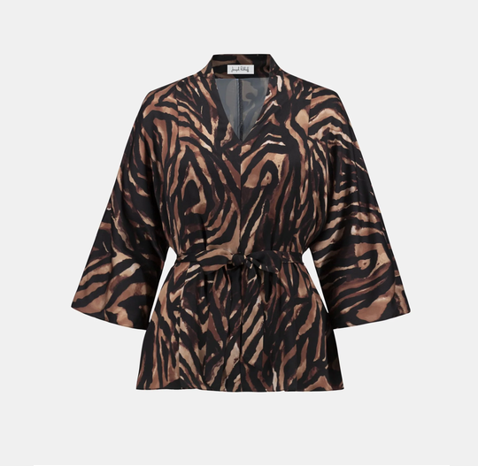 Satin Belted Tunic-Animal