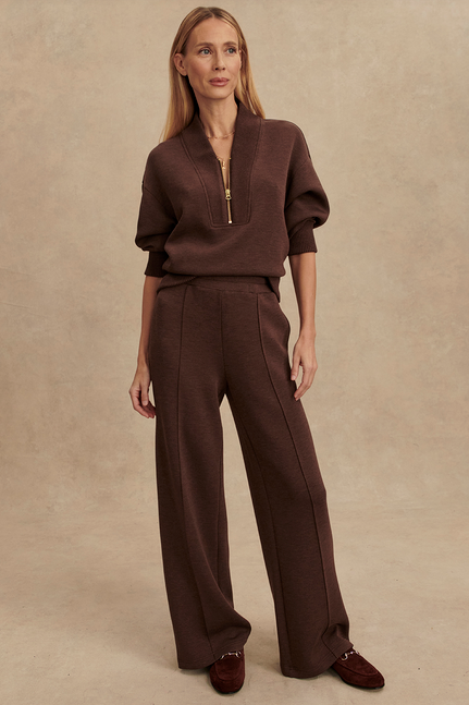 The Wide Leg Pant 30-Coffee Bean Mari