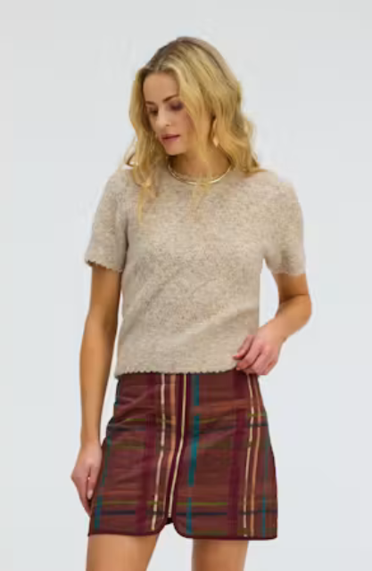 Wilder Mini Skirt-Brown Plaid