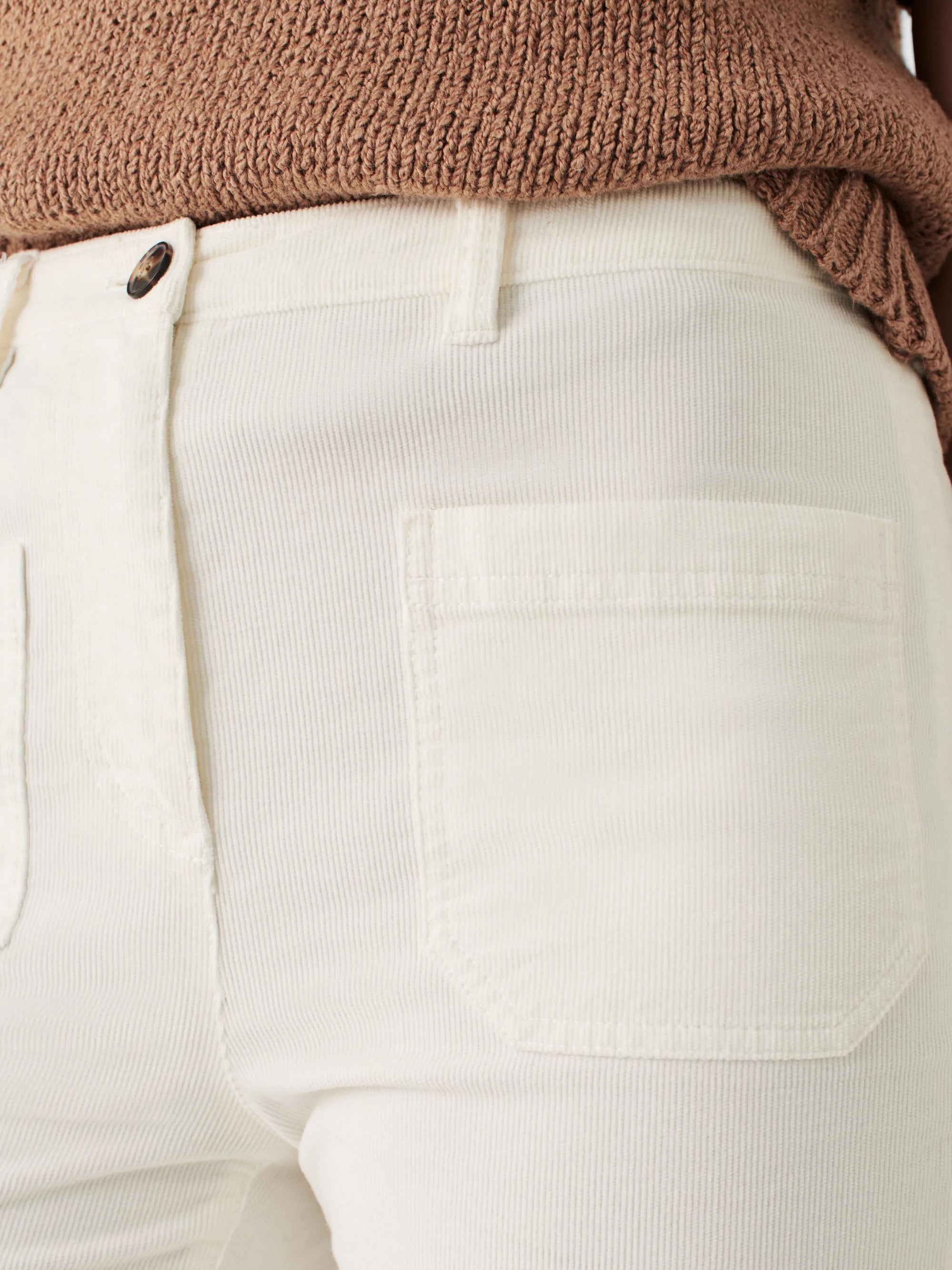 Stretch Cord Patch Pocket Pant-Egret