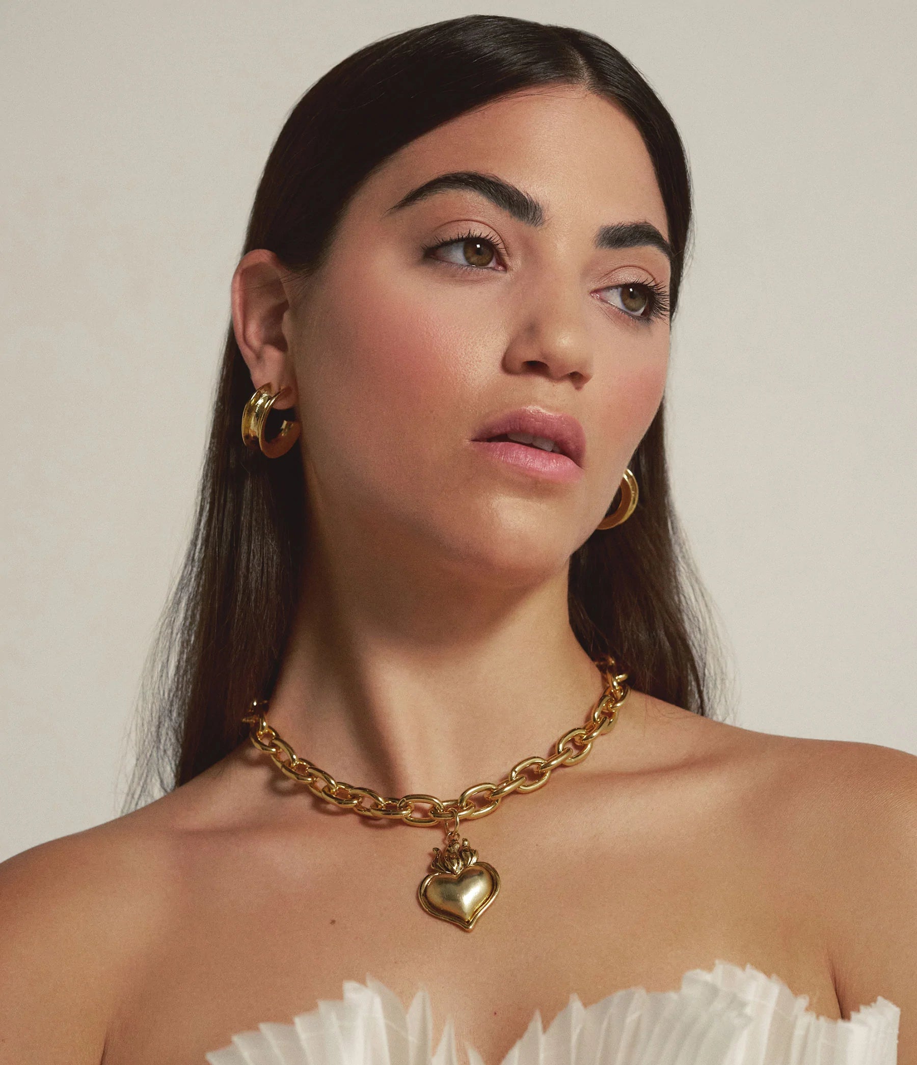 Smooth Hearts Aflame Chunky Necklace