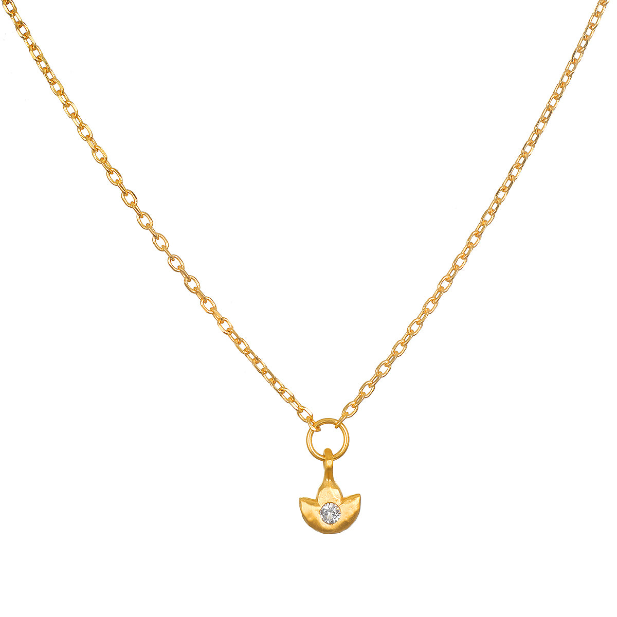 White Lotus Hammered Necklace